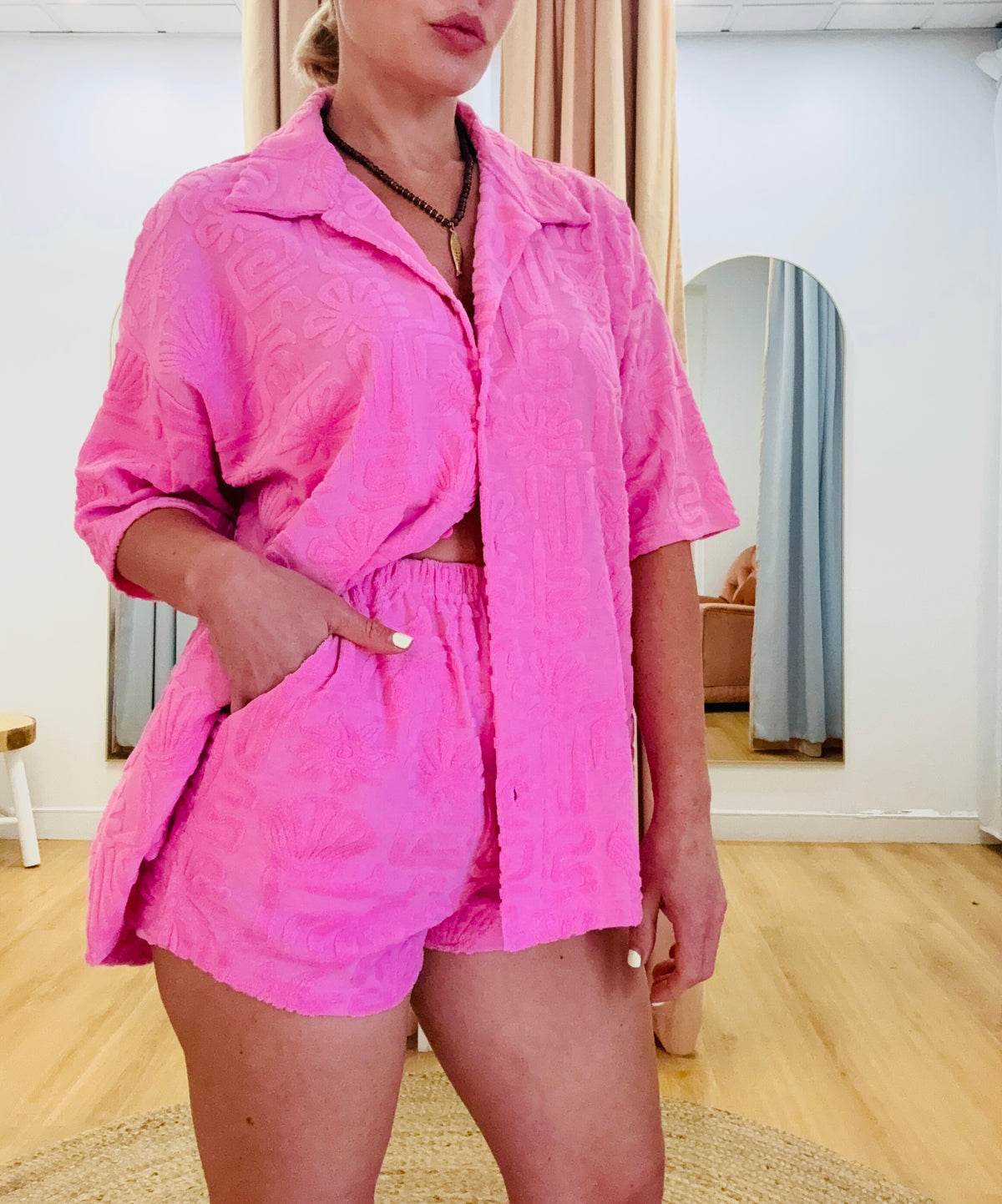 By Frankie/ Terry Short Set- Pink