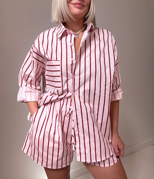 Amara shorts set- pink/cherry