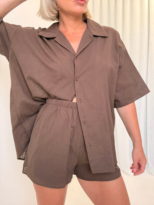 By Frankie/ Ava Short Set- Chocolate