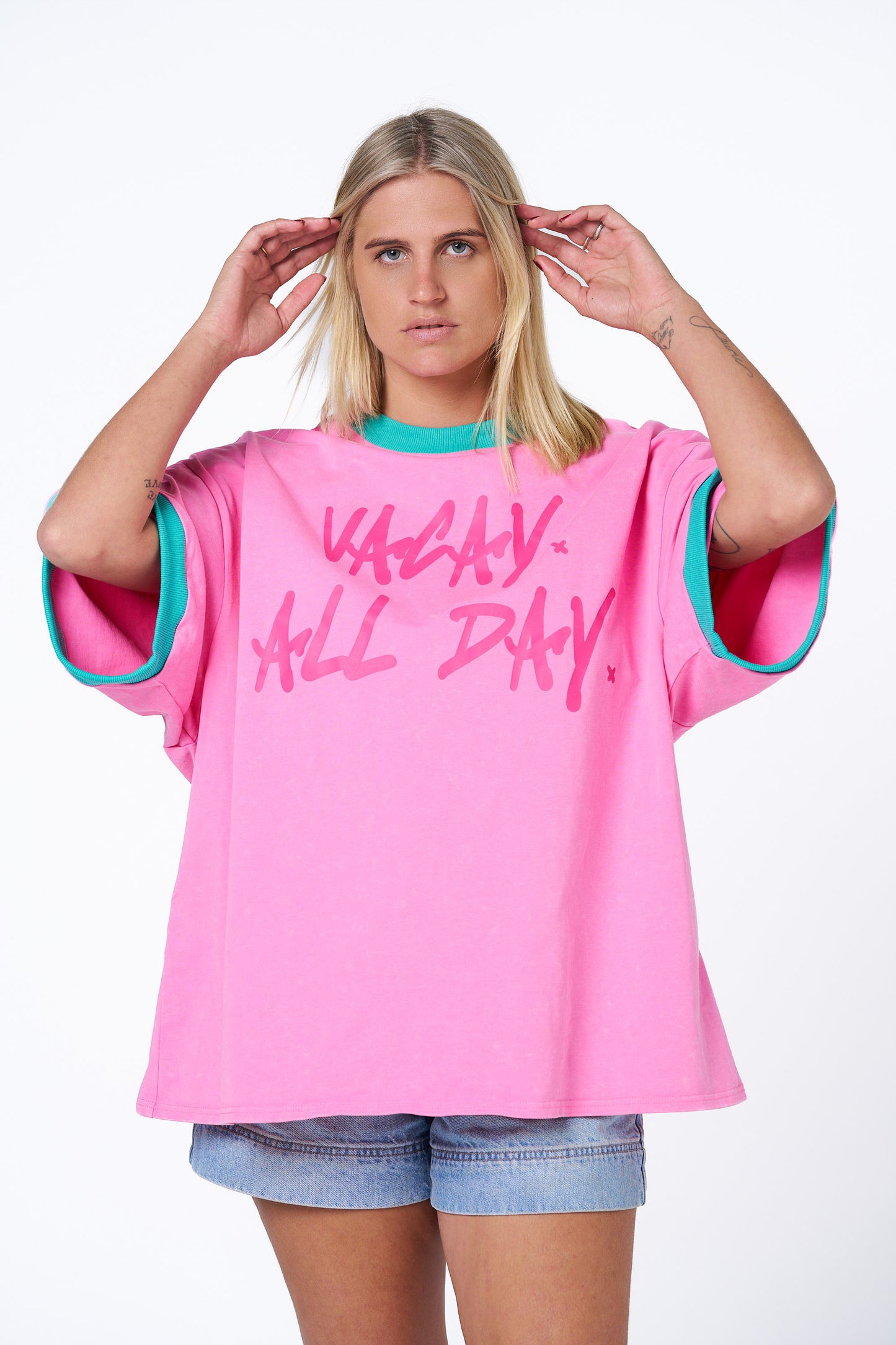 Hibiscus Hotel- Vacay All Day Oversized Tee