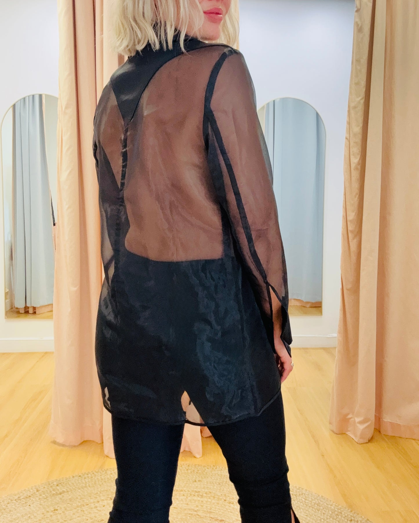 Preston Sheer Blazer- Black