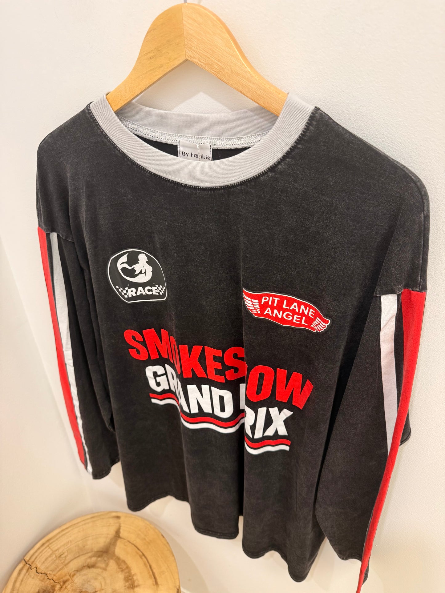 By Frankie/ Smoke Show Long Sleeve- Acid Wash