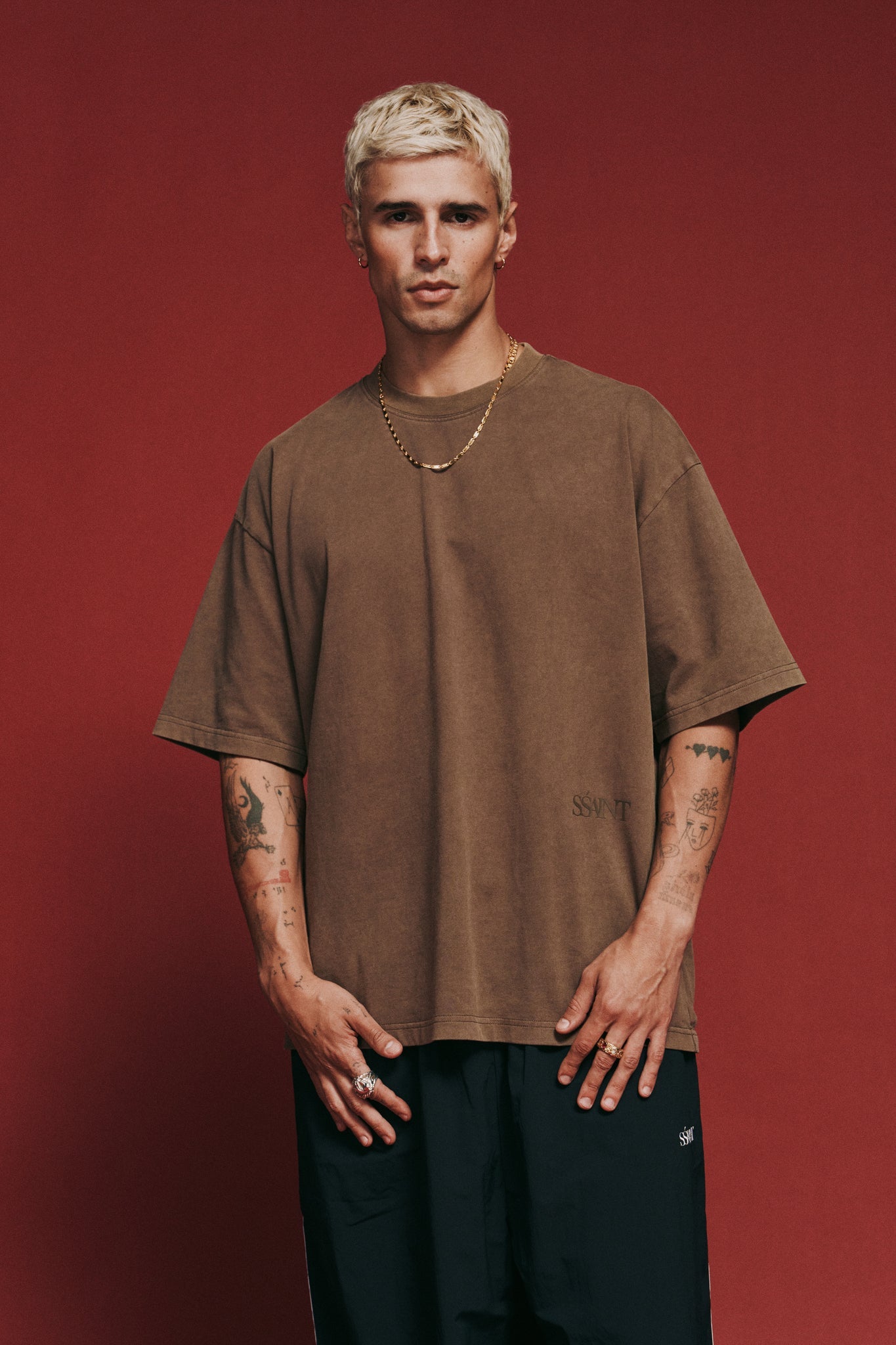 SSAINT- THE LEGACY TEE - VINTAGE BROWN // TONAL LOGO