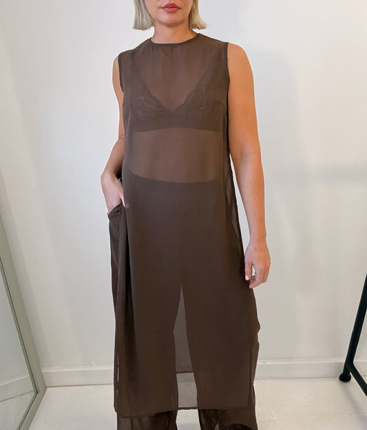 By Frankie / Maeve Sheer Pant Set- Mocha