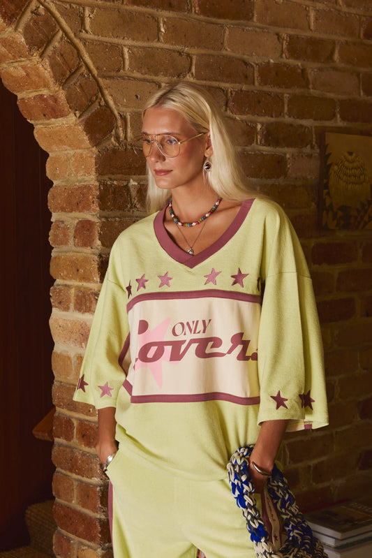 ONLY LOVERS LEFT- 
SURF LEAGUE JERSEY - PISTACHIO