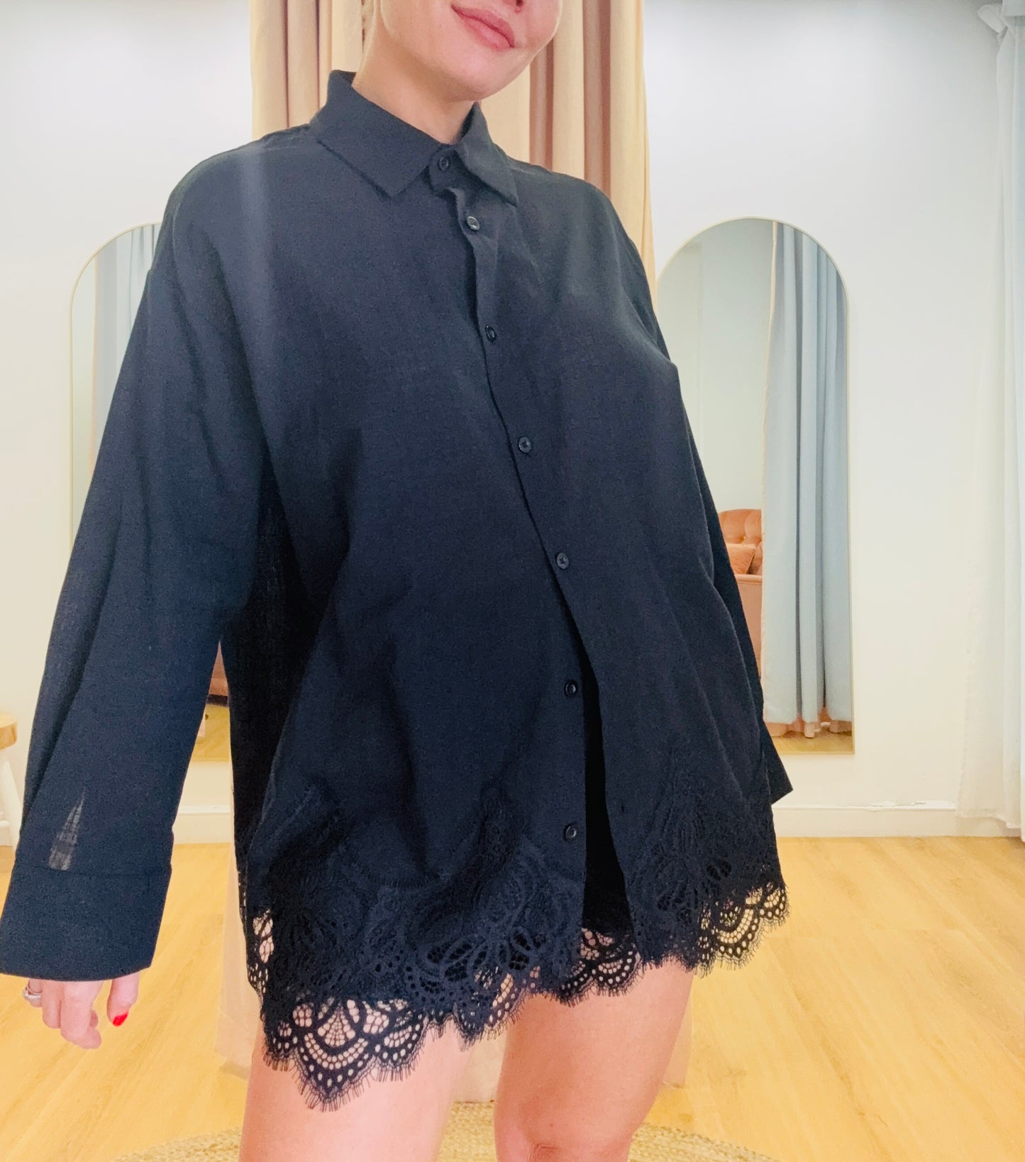 By Frankie/ Ivy Lace Shirt- Black