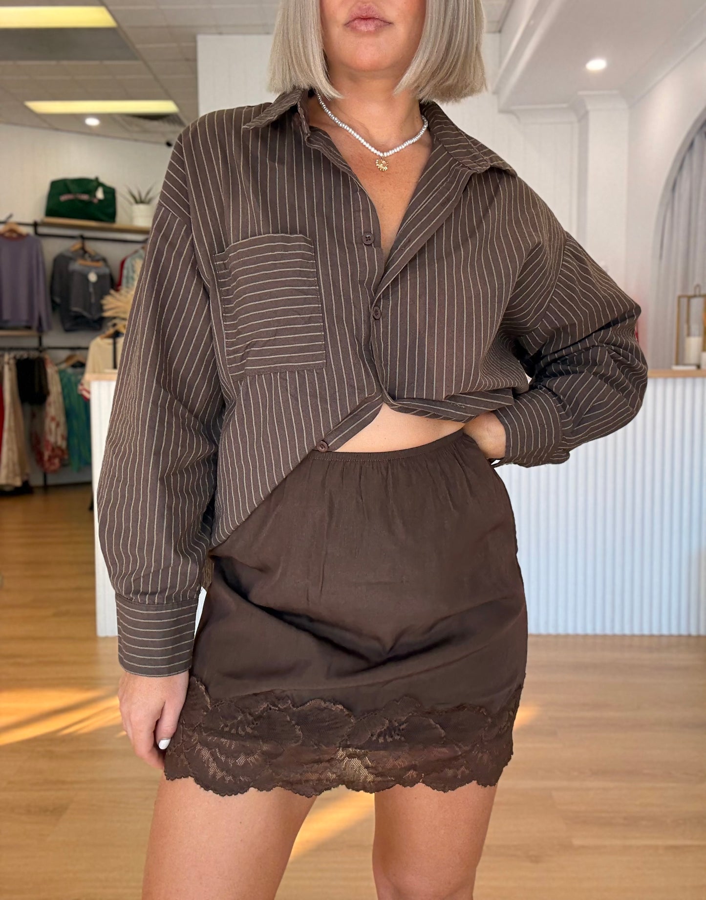 Lace Skirt- Chocolate