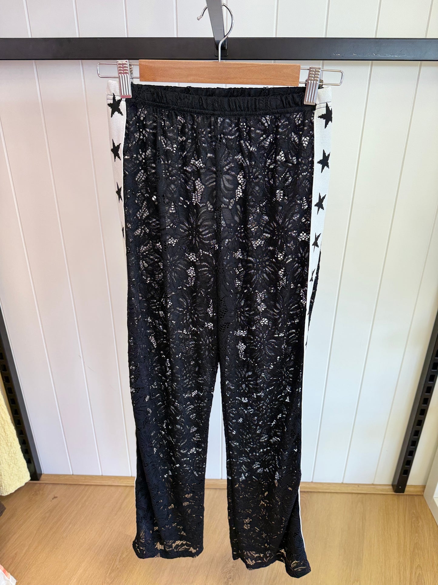 By Frankie/ Lace Star Pant- Black