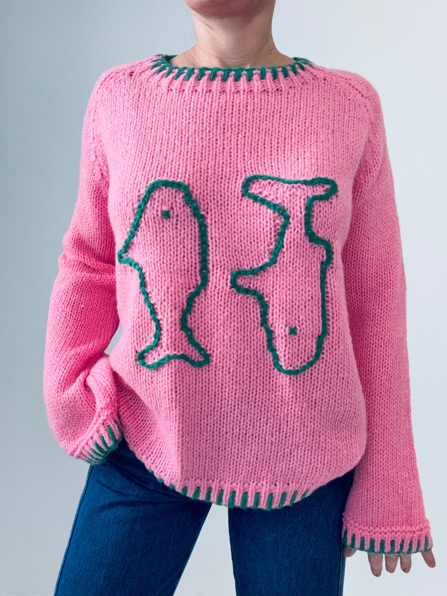 Luna knit -pink/Sage