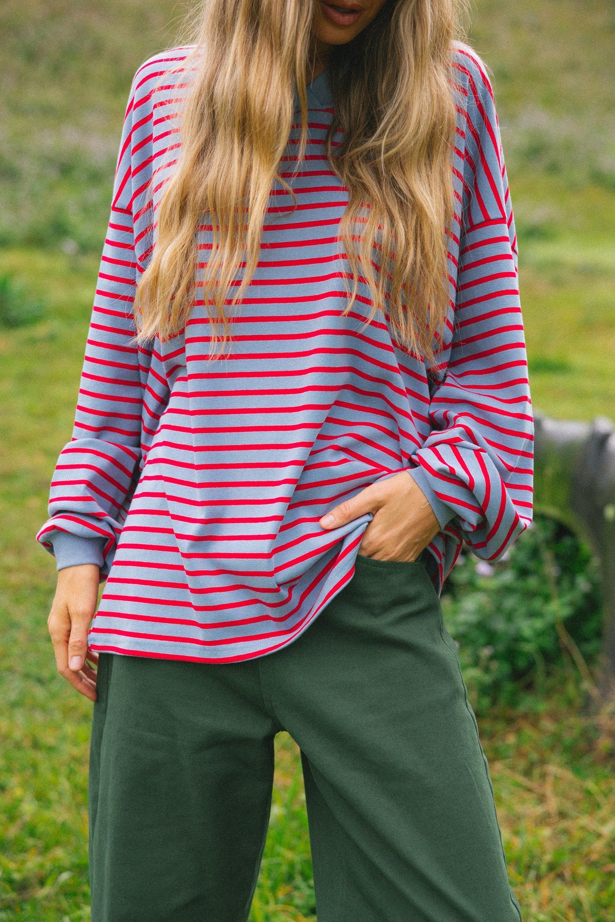 CRACKER DAY CLUB- NAUTICAL LONG SLEEVE TEE - CHERRY