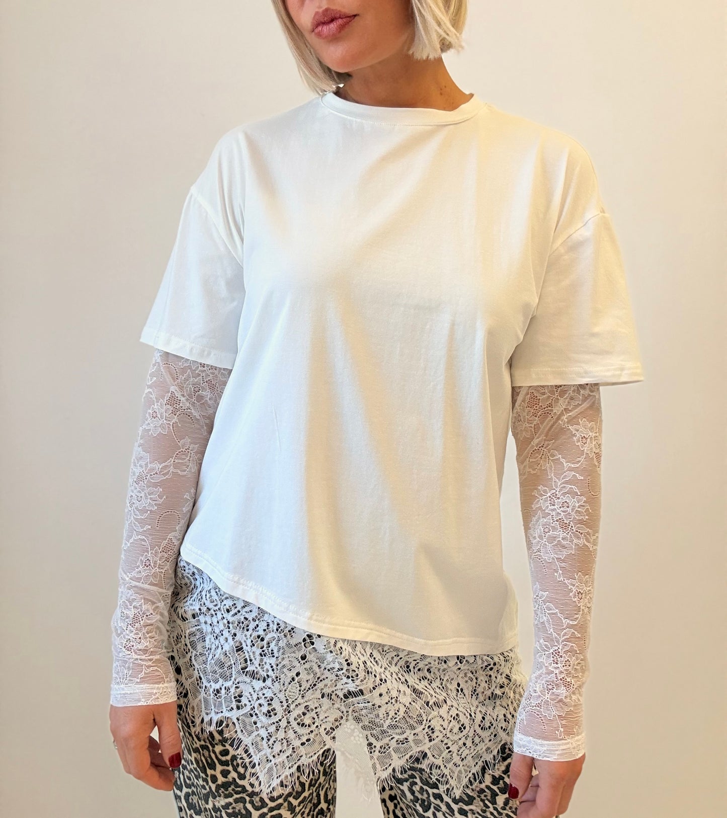 By Frankie / Ava Lace Sleeve- White