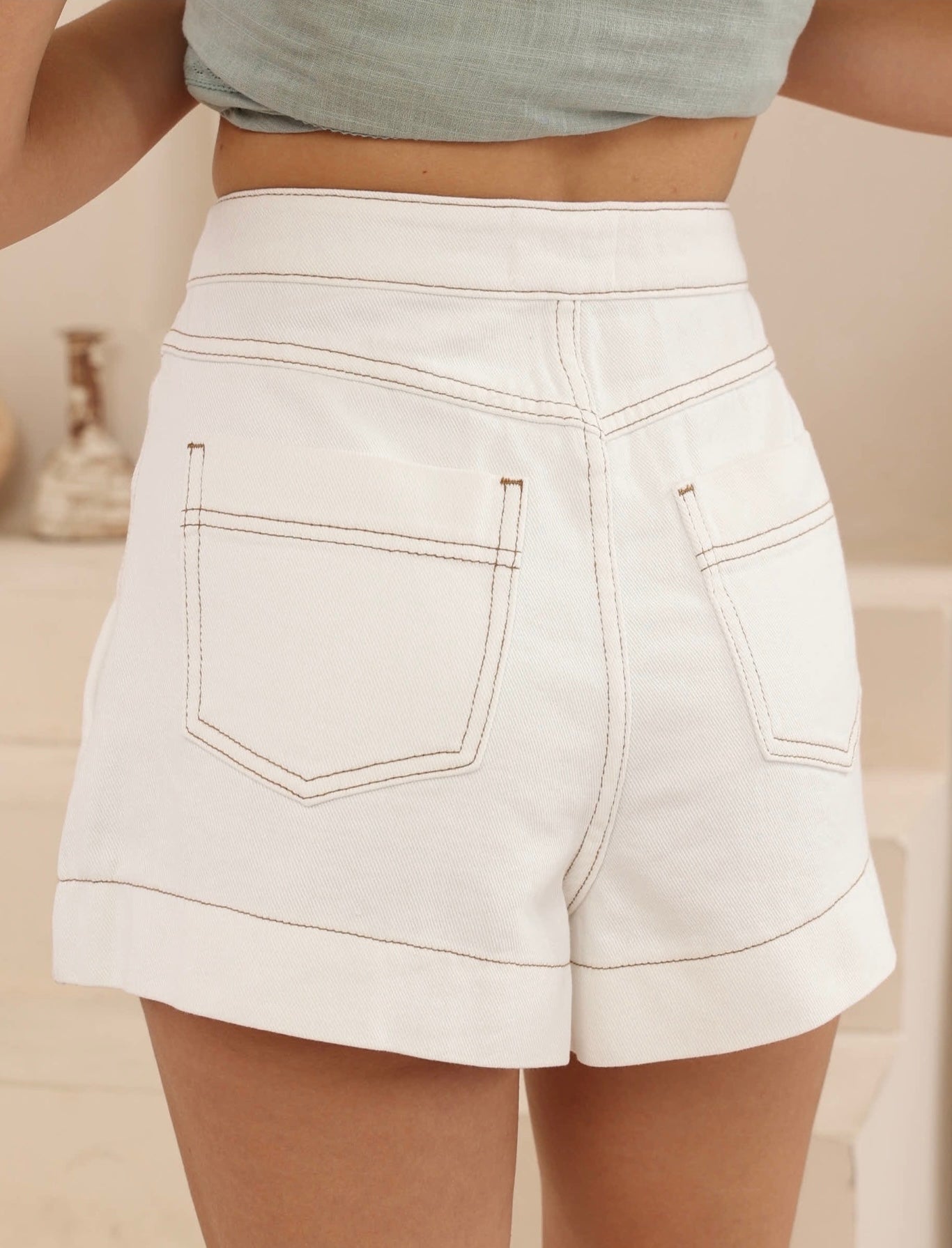 Summer Denim Short- White