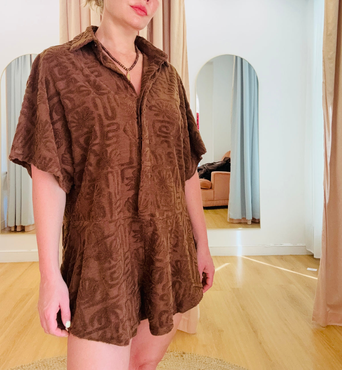 By Frankie/ Terry Playsuit- Chocolate
