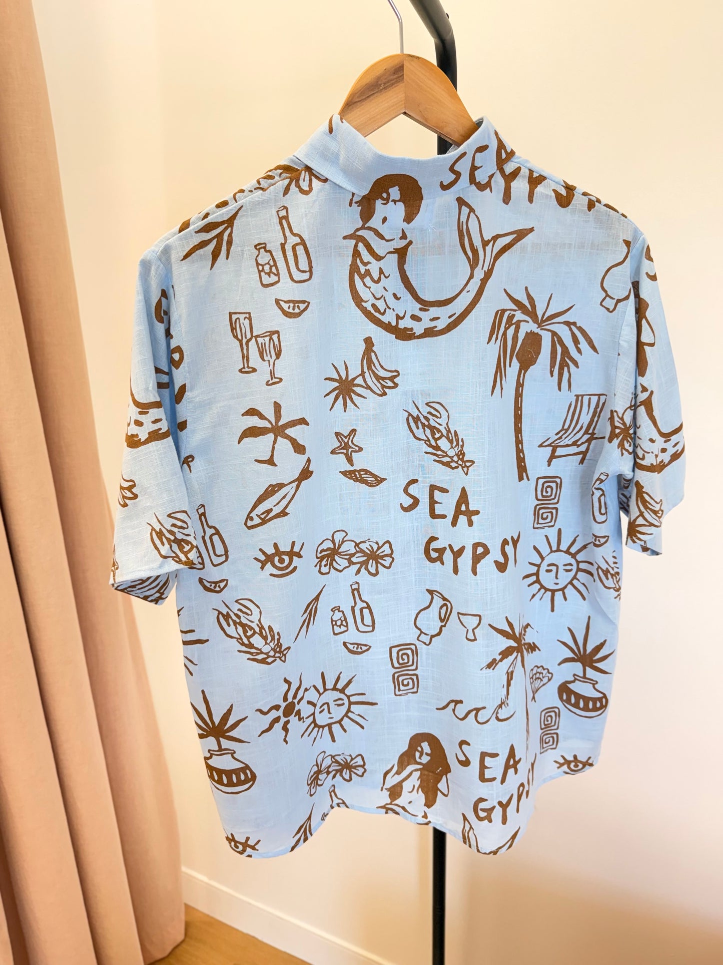 By Frankie/Sea Gypsy Blouse Set-Baby Blue/ Mocha