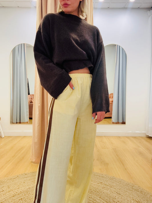 By Frankie/ Racer Pant- Yellow/ Chocolate