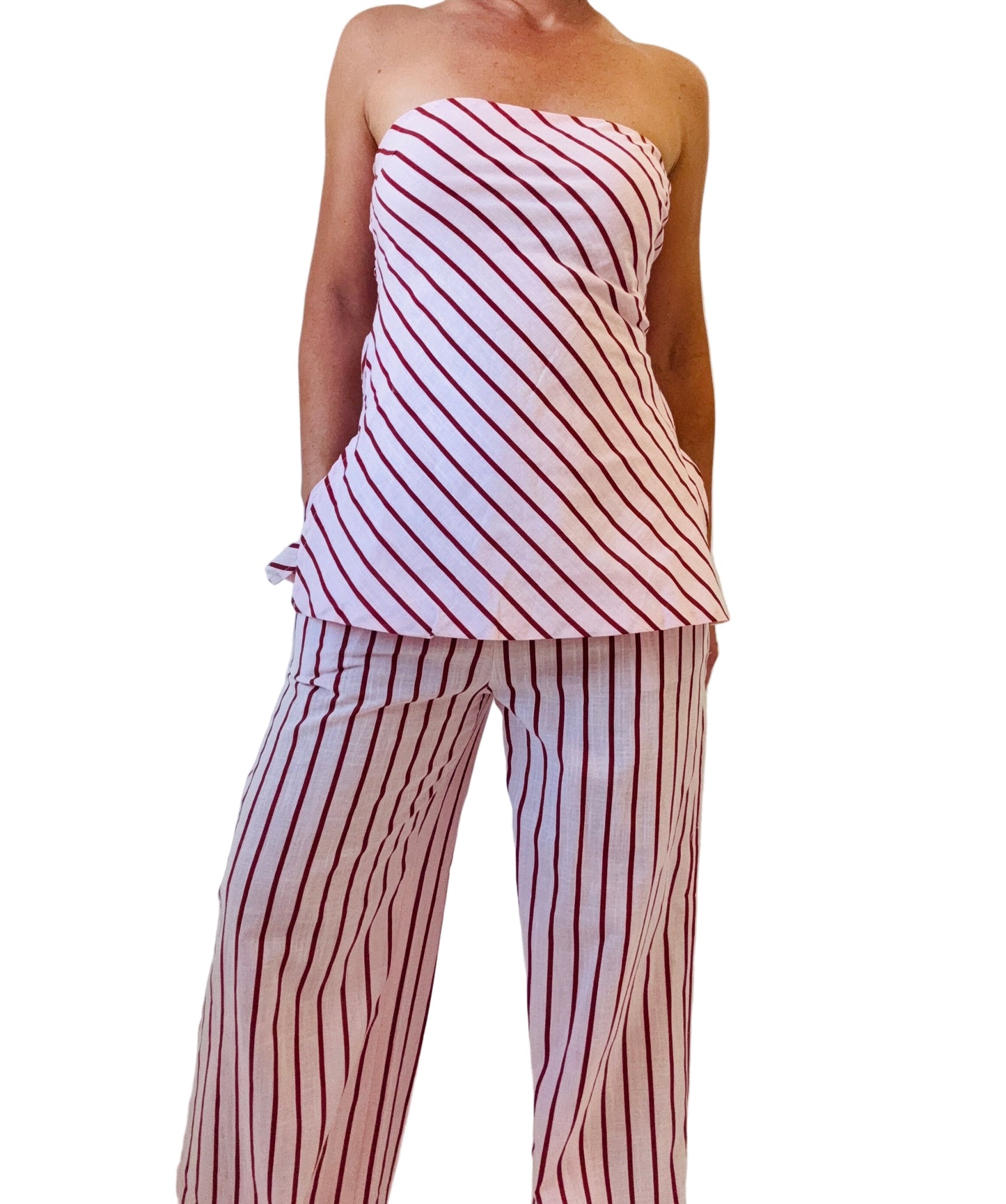 Gigi Pant Set- Pink/Stripe
