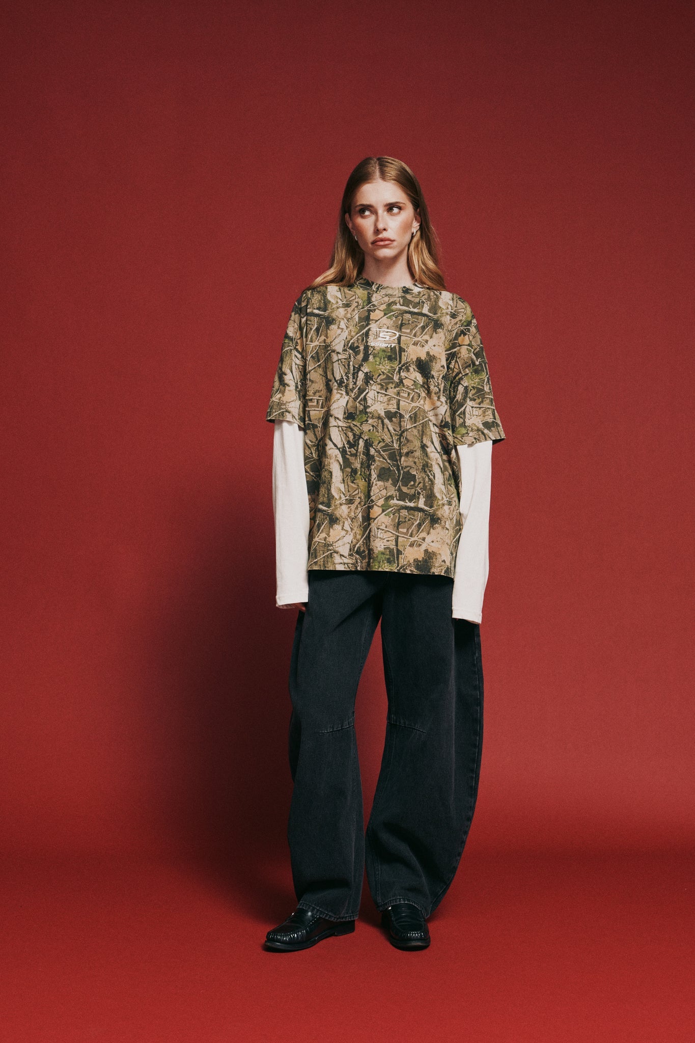 SSAINT-ROUND ONE LAYERED TEE - VINTAGE CAMO