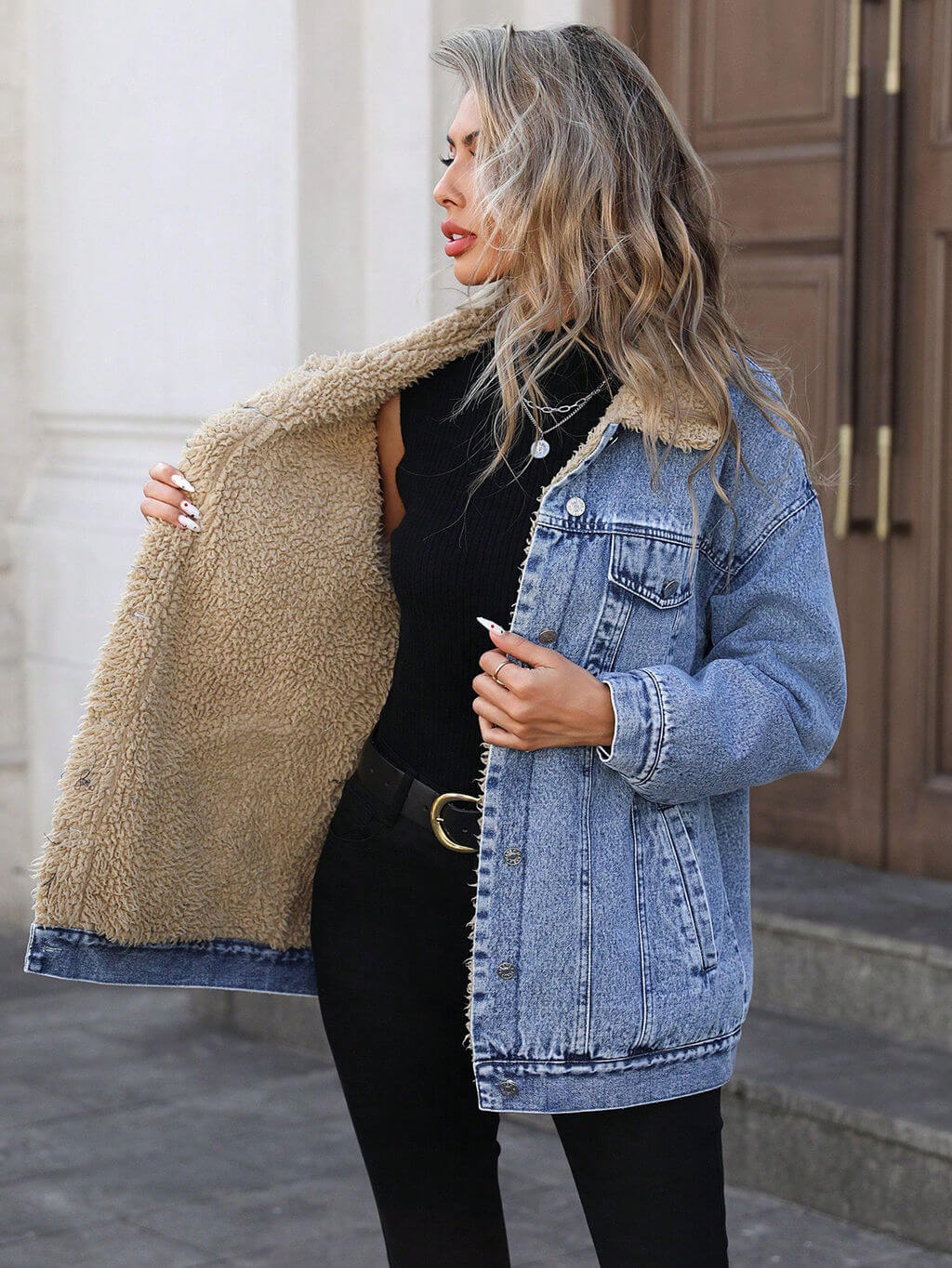 Hazel Fleece Lined Denim Jacket