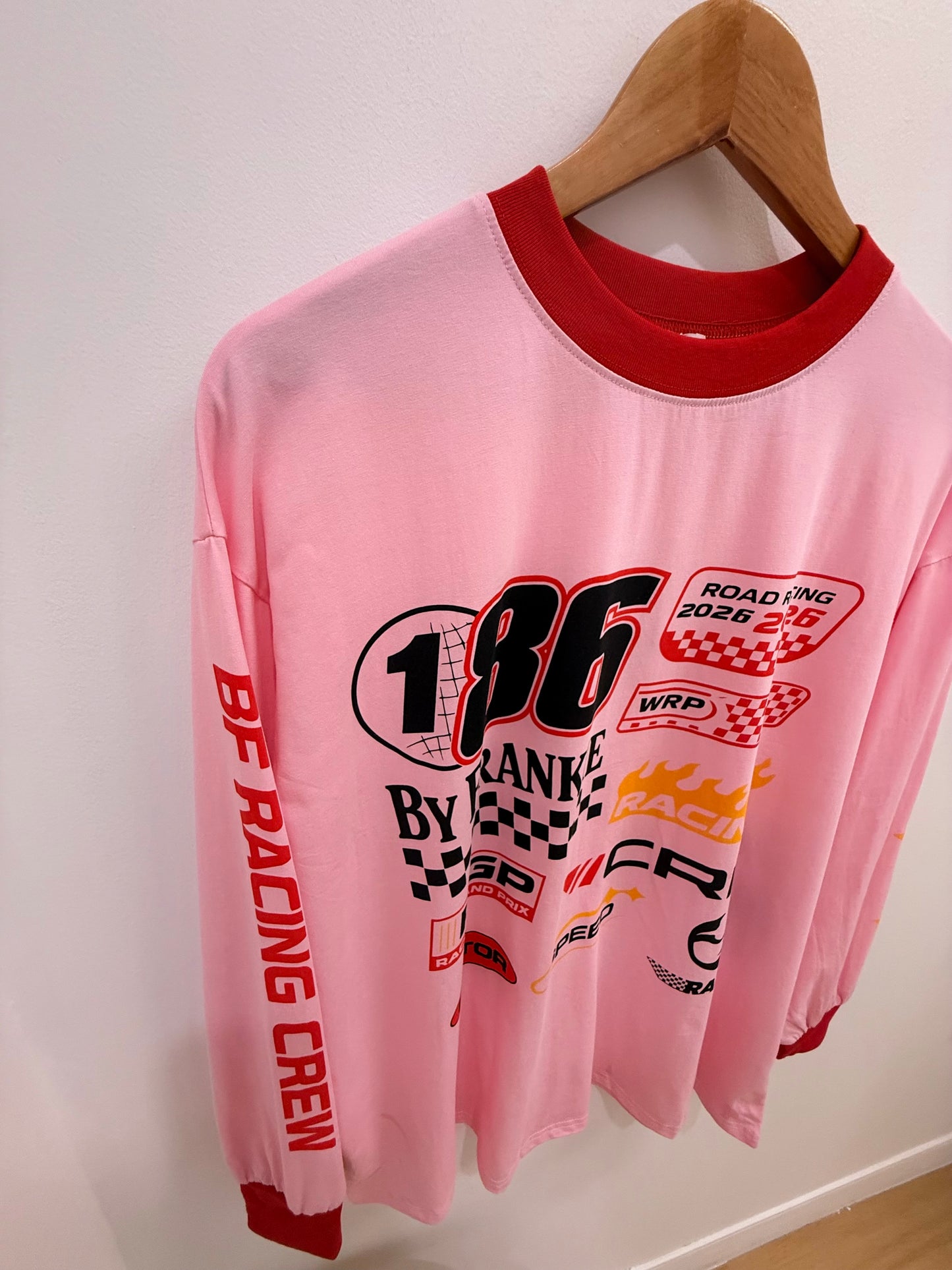 By Frankie/ Moto Long Sleeve- Pink/Red