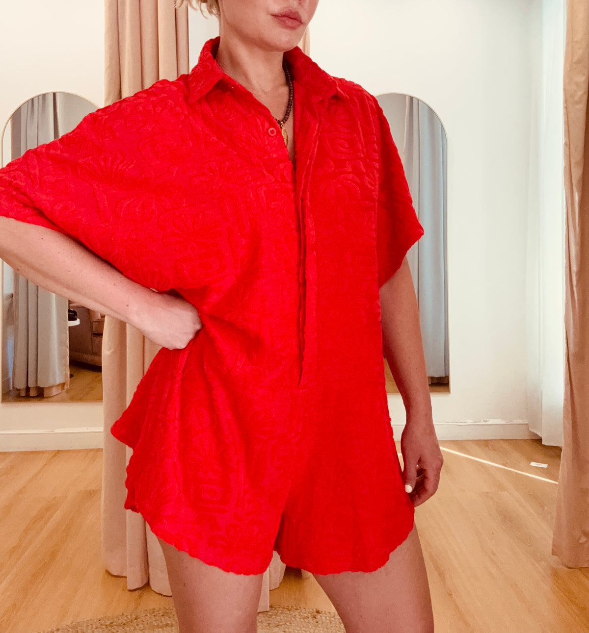 By Frankie/ Terry Playsuit- Red