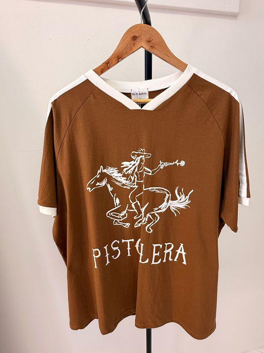 By Frankie/ Pistolera Racer tee-Mocha