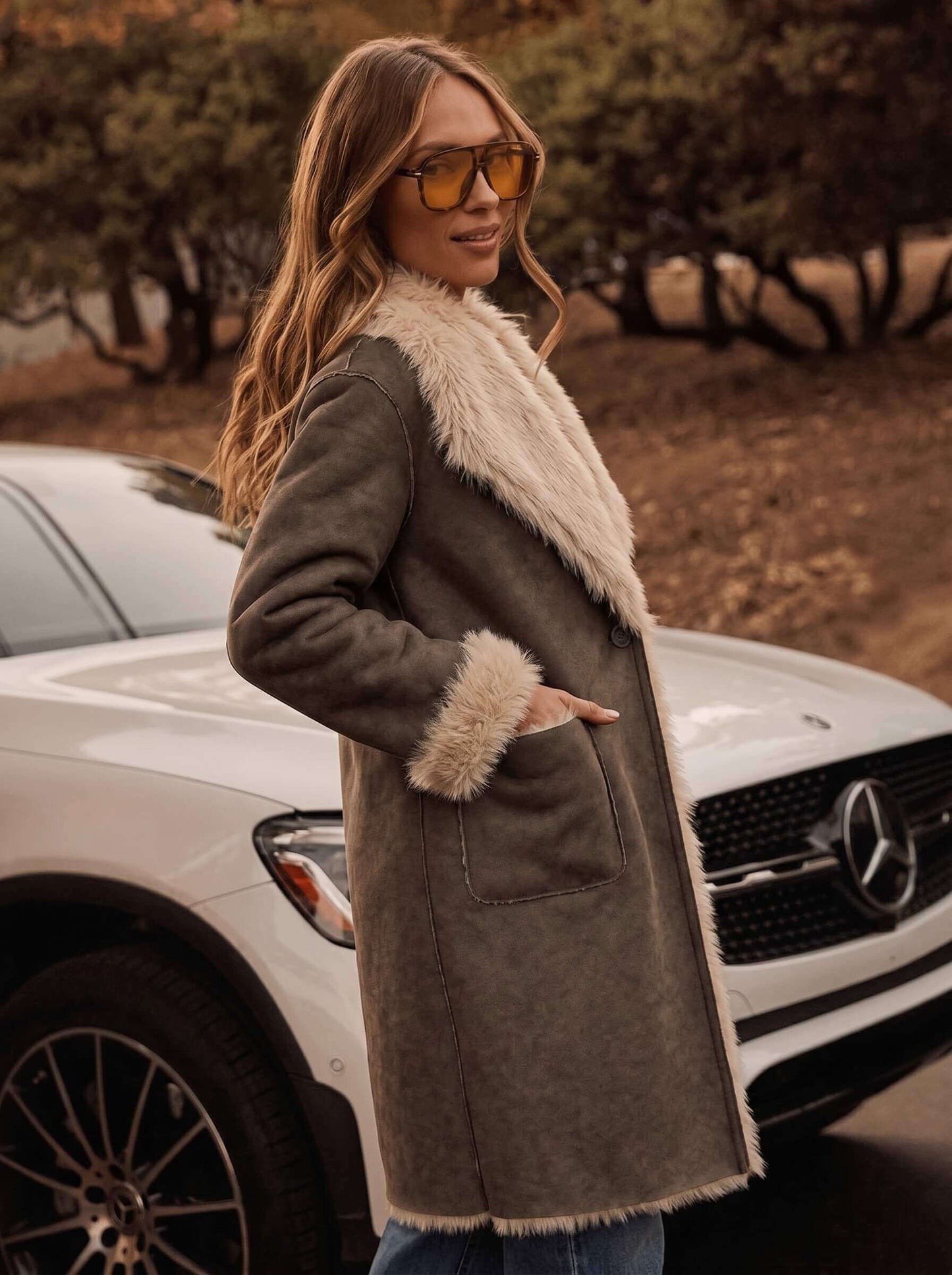 Sasha Reversible Suede Coat