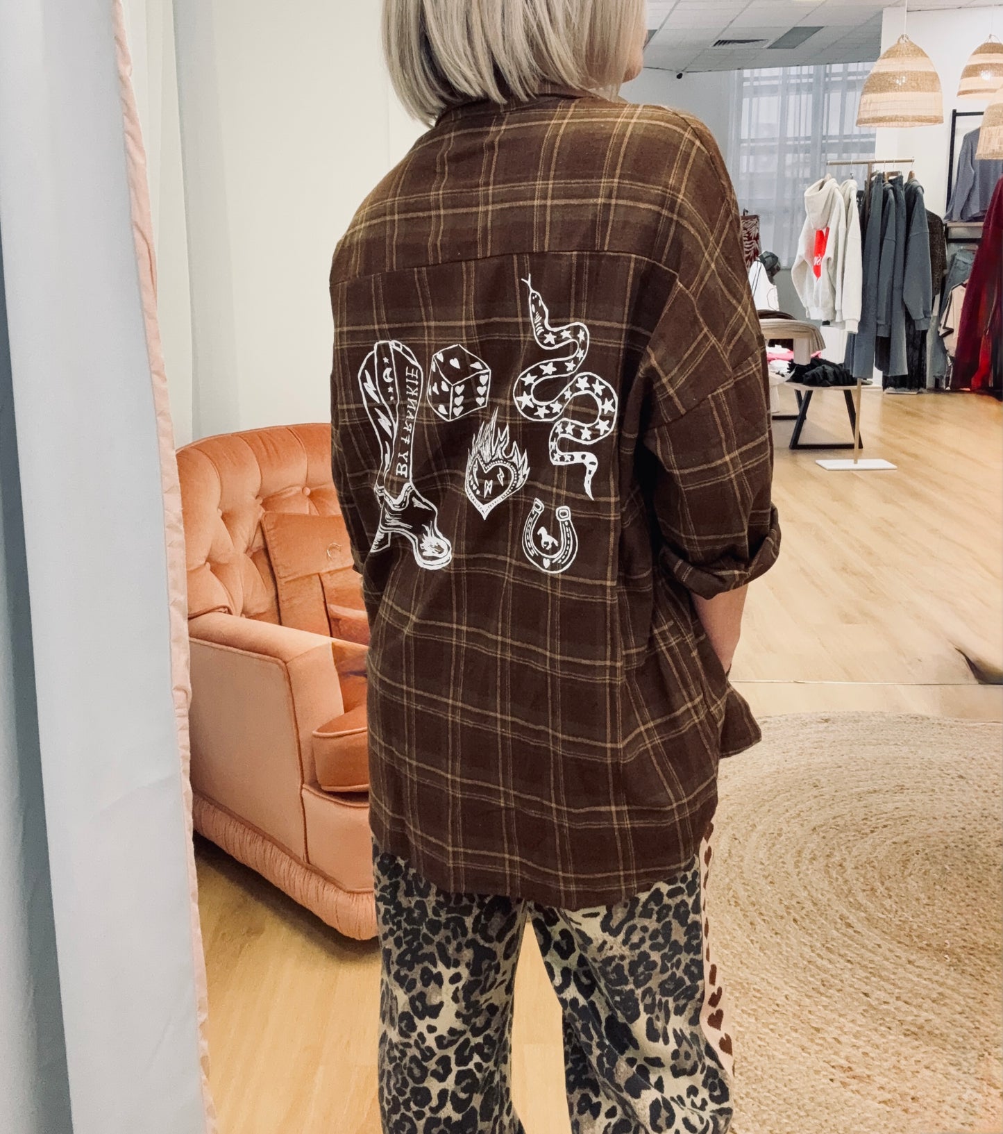 Boots panelled check shirt