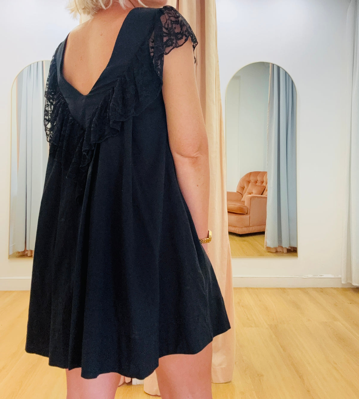 By Frankie/ Cora Lace Mini Dress- Black
