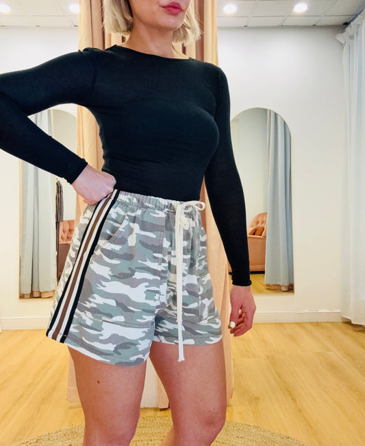 By Frankie/ Camo Racer Short- Light Wash