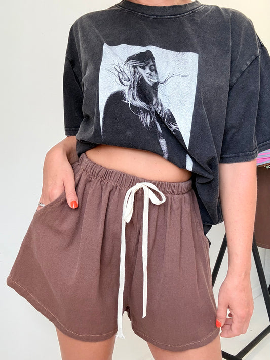 By Frankie/ Luna Denim Short- Chocolate