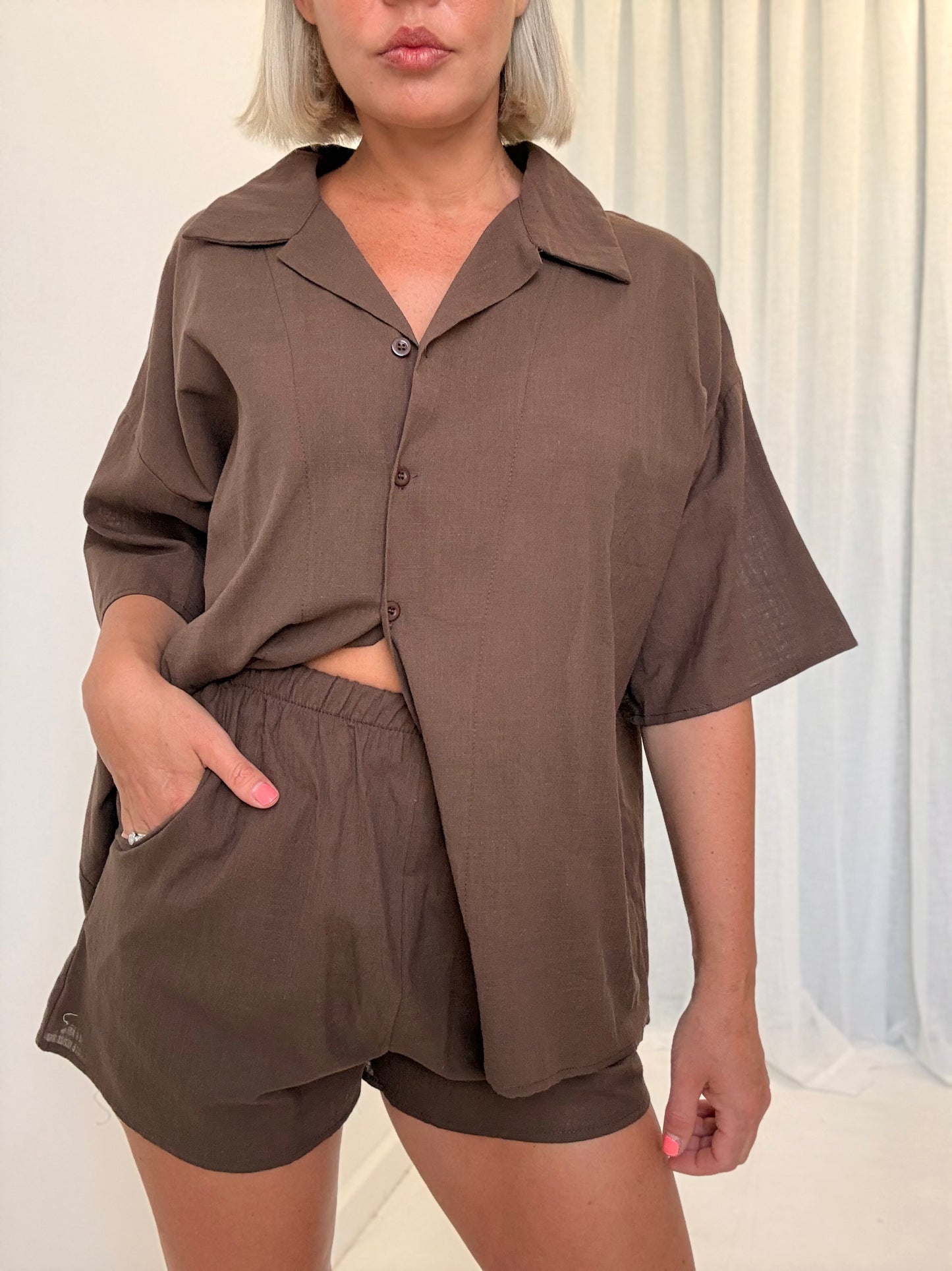 By Frankie/ Ava Short Set- Chocolate