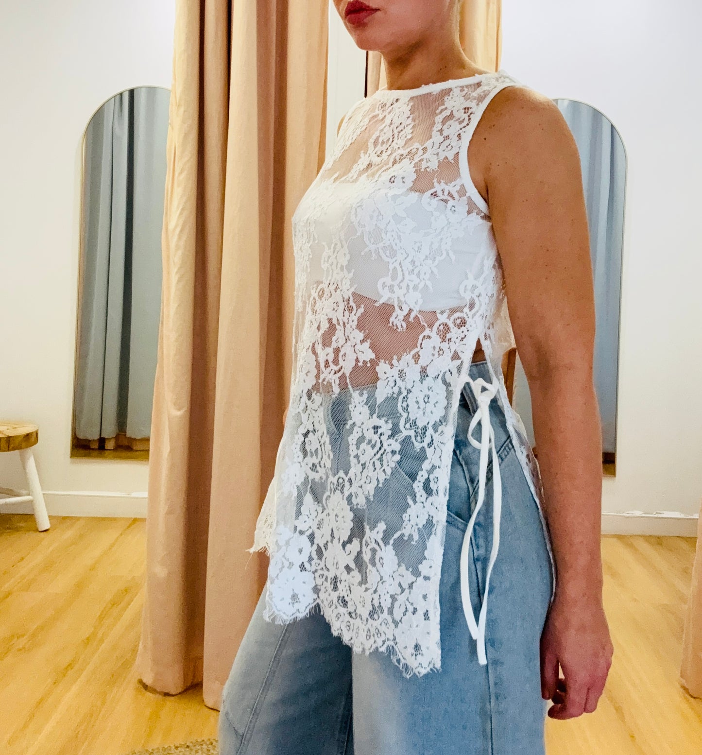 By Frankie/ Cartel Lace Top- White