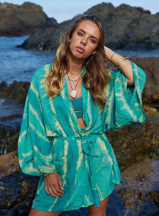 ONLY LOVERS LEFT- Mid Length Kimono ~ Sea Glass