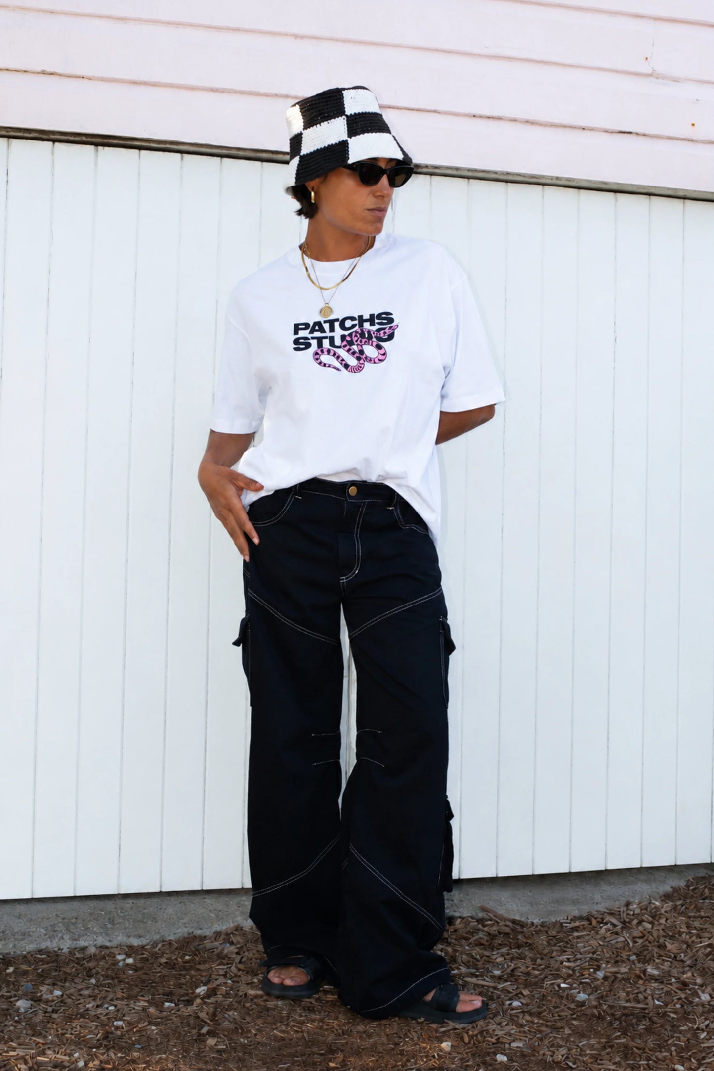 PATCHS STUDIO-
BLACK CARGO PANTS