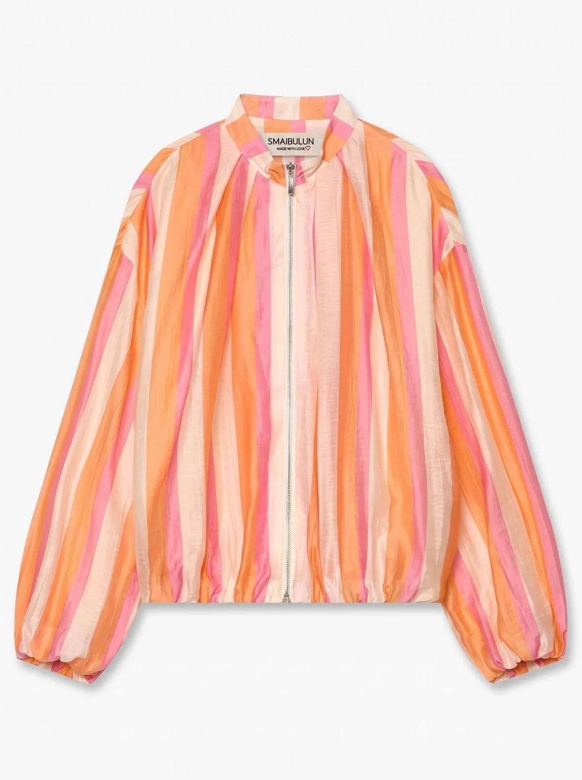 Tropical Stripe balloon Hem Bomber
