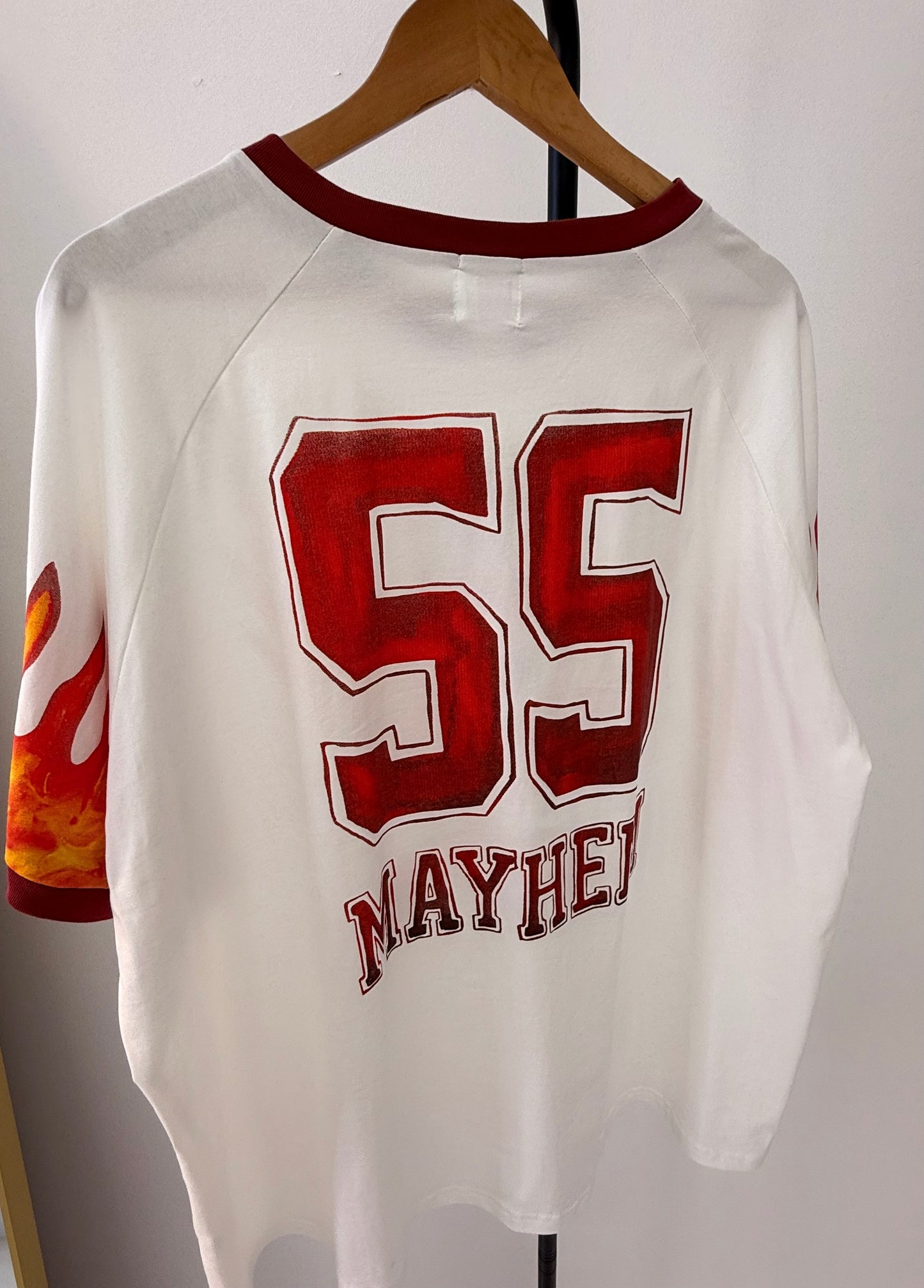 By Frankie/ Mayhem Rose Racer Tee-White