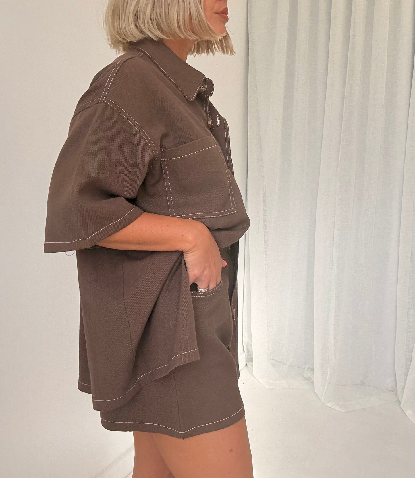 By Frankie/ Kai Denim Set-Chocolate