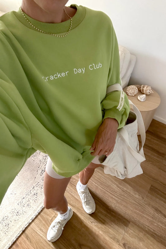 CRACKER DAY CLUB- CLOUD RACER SWEATER - HONEYDEW