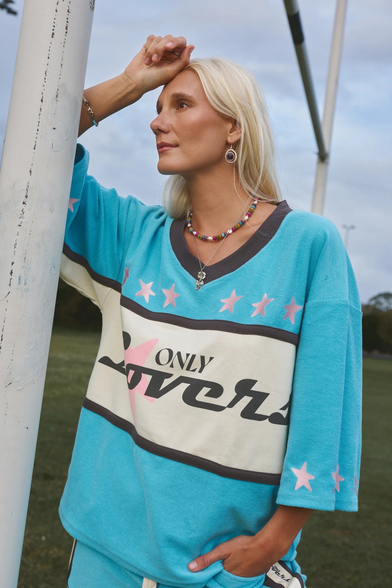 ONLY LOVERS LEFT- 
SURF LEAGUE JERSEY - SKY BLUE