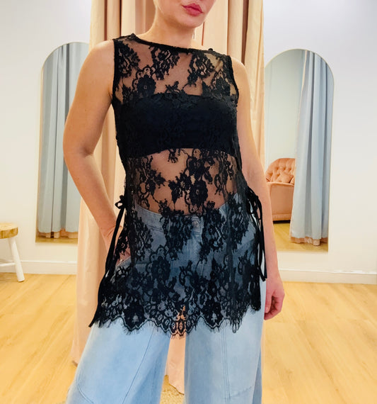 By Frankie/ Cartel Lace Top- Black