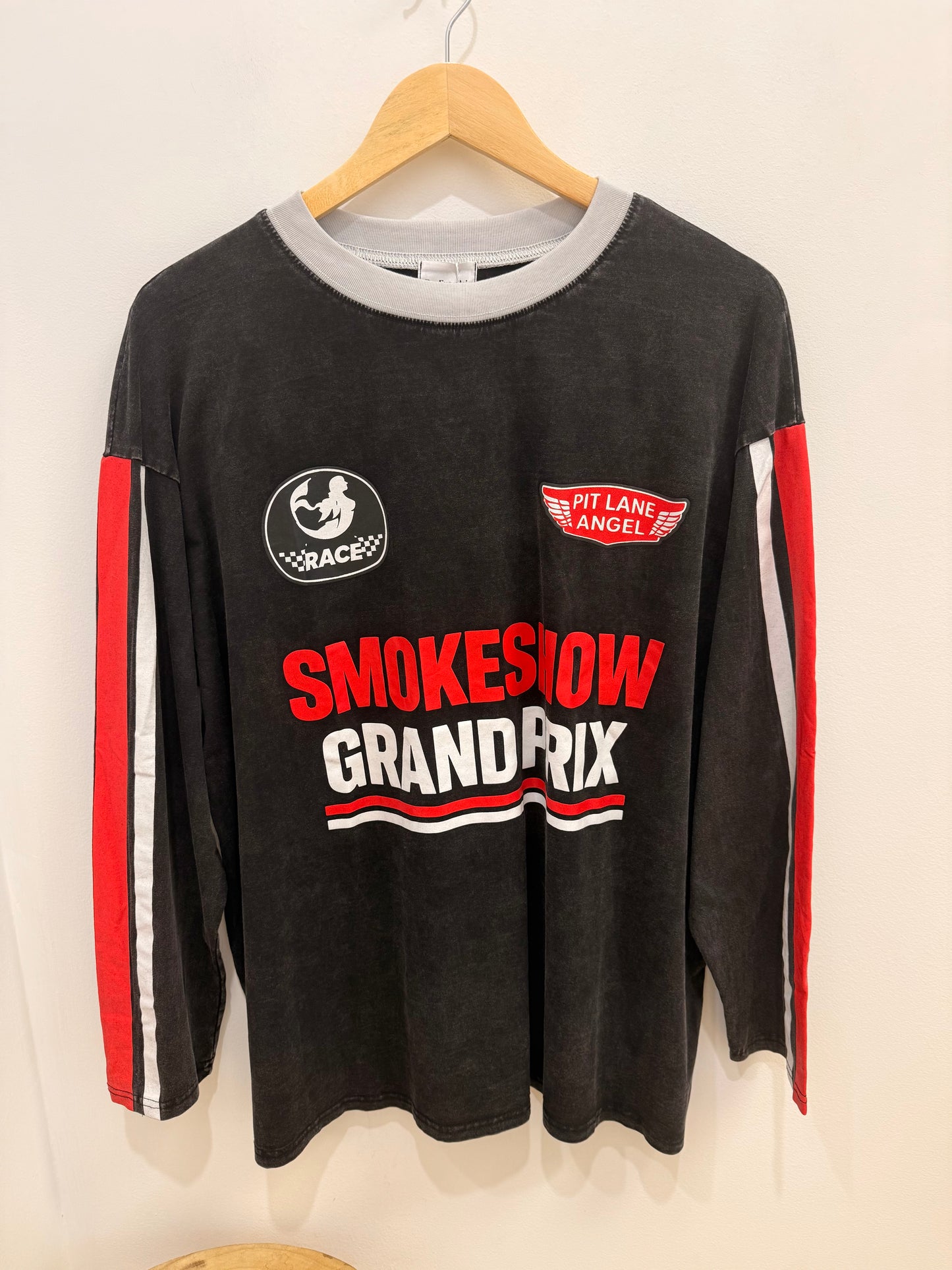 By Frankie/ Smoke Show Long Sleeve- Acid Wash