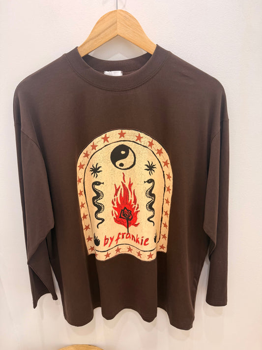 By Frankie/ Aspen Long Sleeve Tee- Chocolate