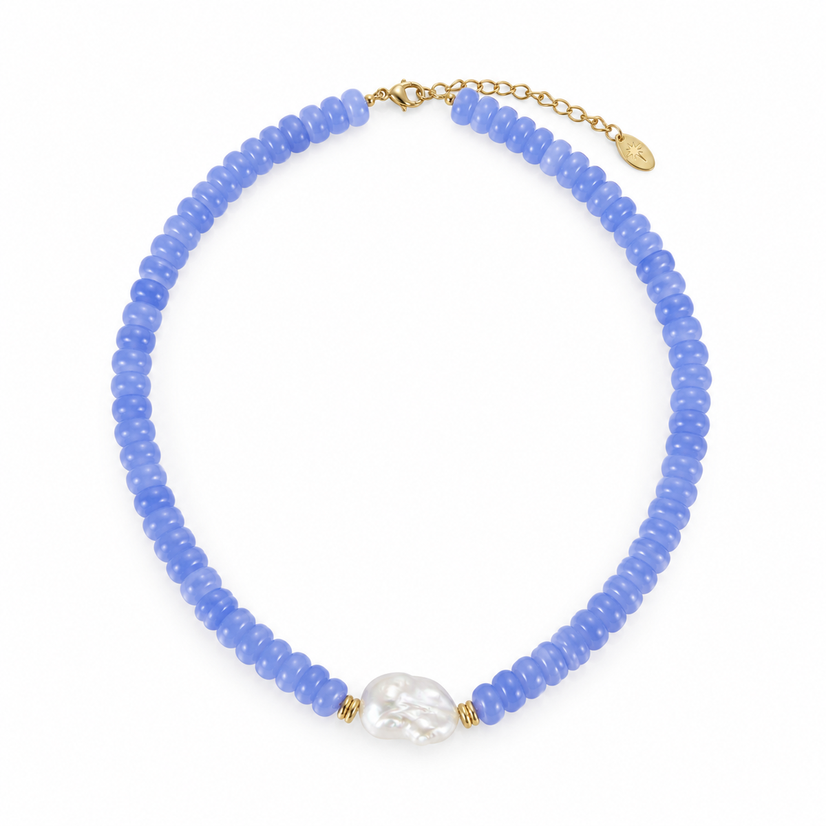 Periwinkle Beaded & Freshwater Pearl Necklace