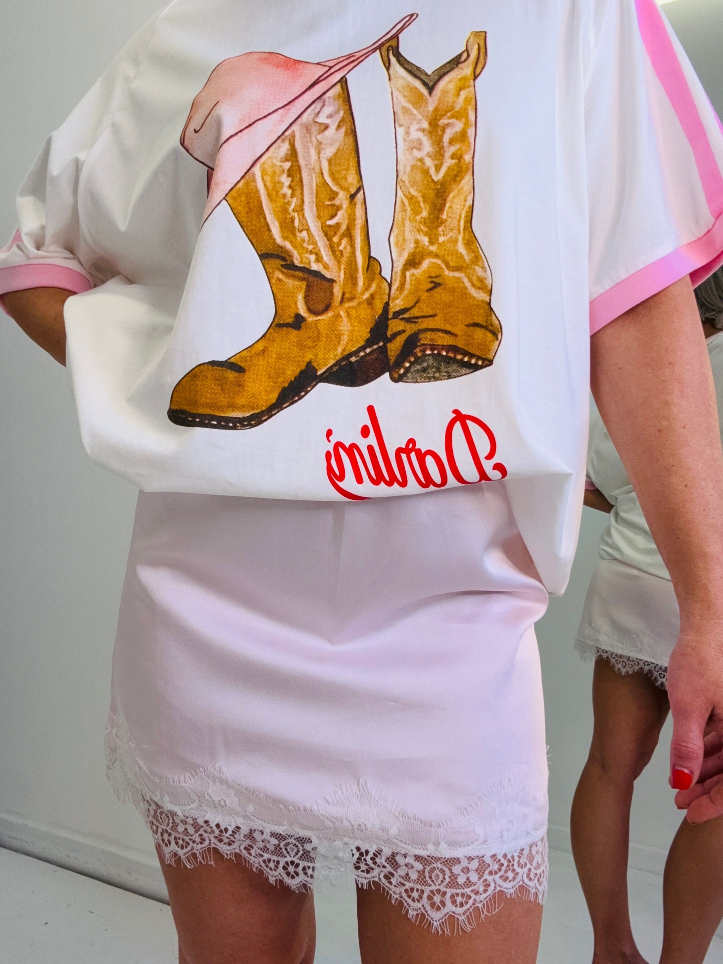 By Frankie/ Lace Skirt- Rose