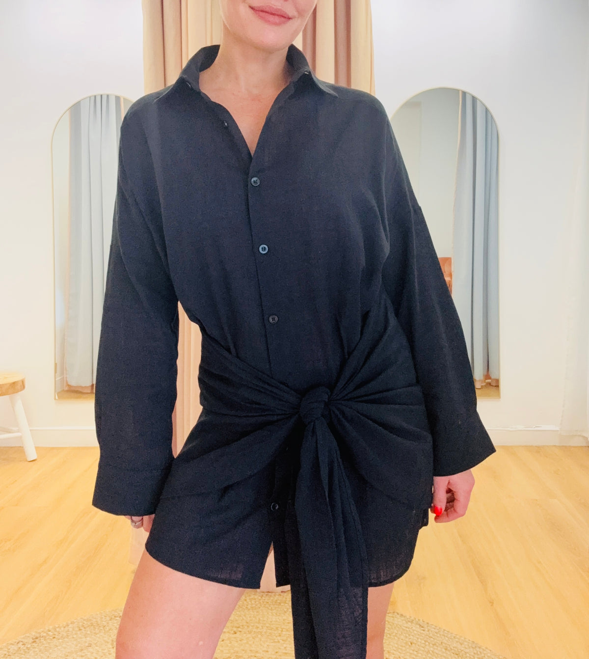 By Frankie/ Mila Shirt Dress- Black