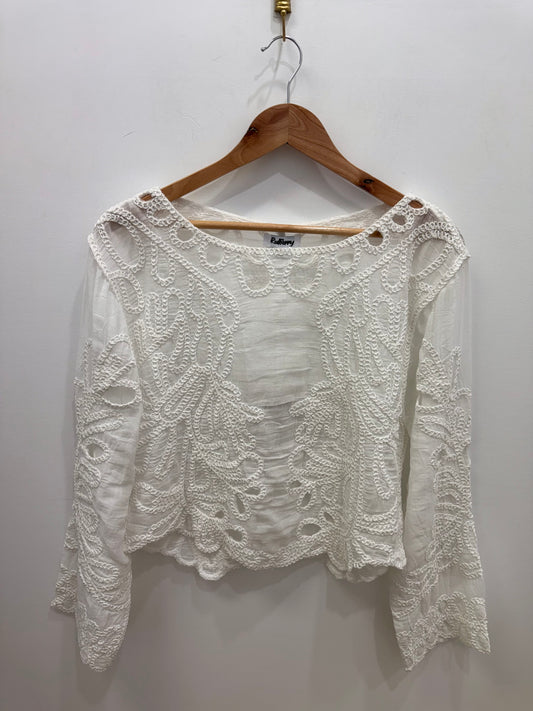 Zara Cropped Crochet Blouse