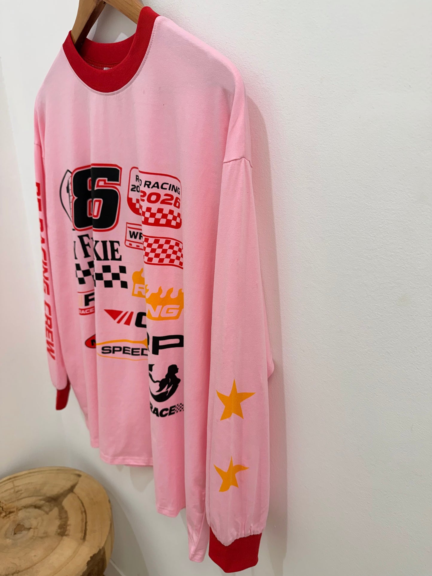 By Frankie/ Moto Long Sleeve- Pink/Red