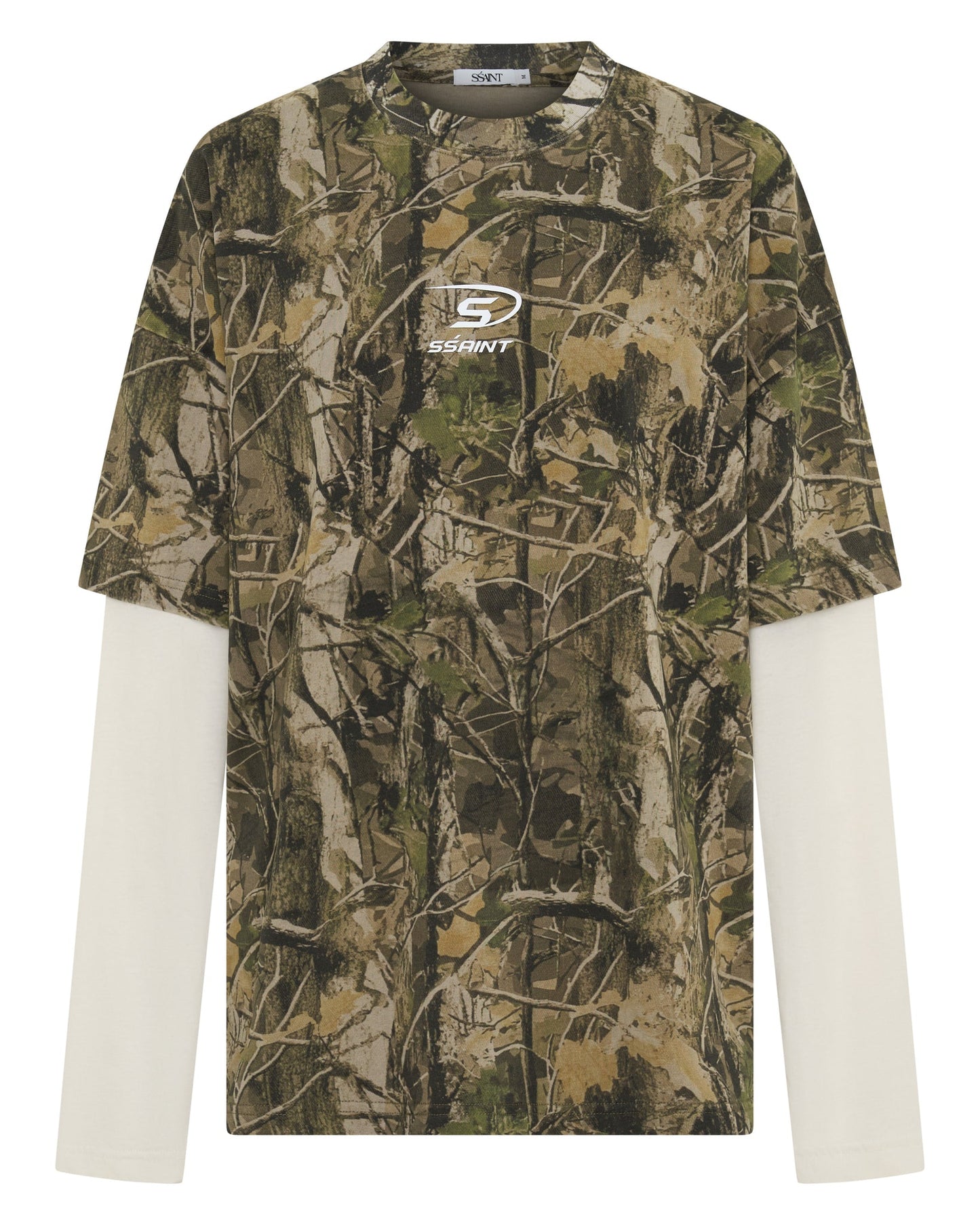 SSAINT-ROUND ONE LAYERED TEE - VINTAGE CAMO