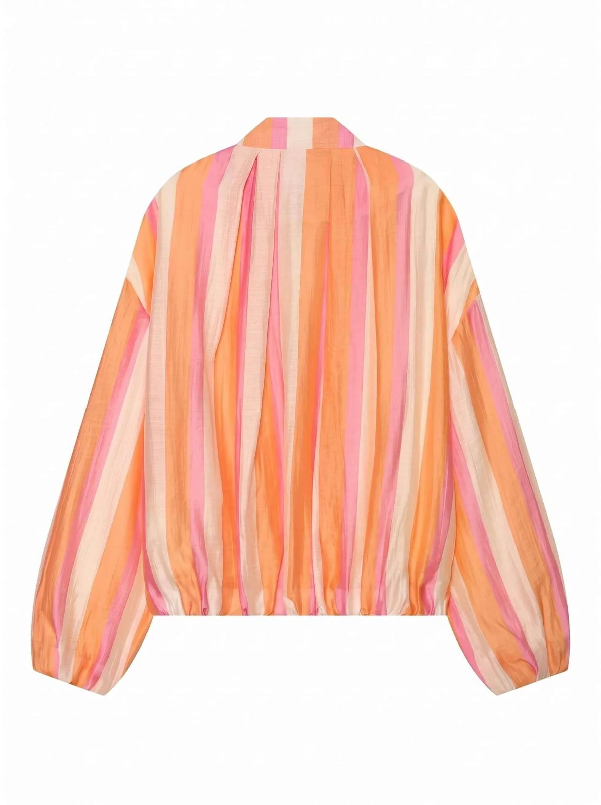 Tropical Stripe balloon Hem Bomber
