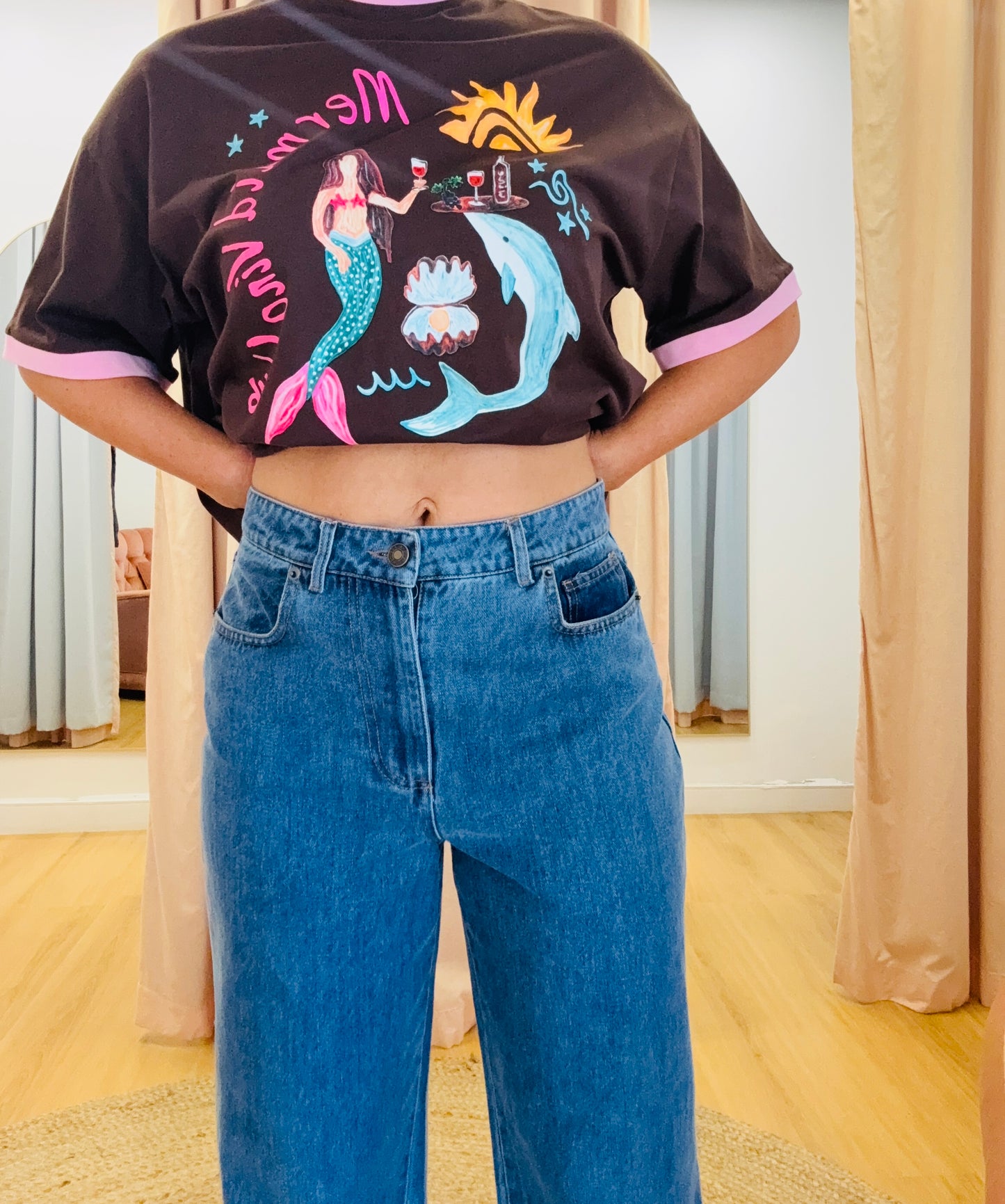 Hazel Straight Leg Denim Jean- Blue Denim